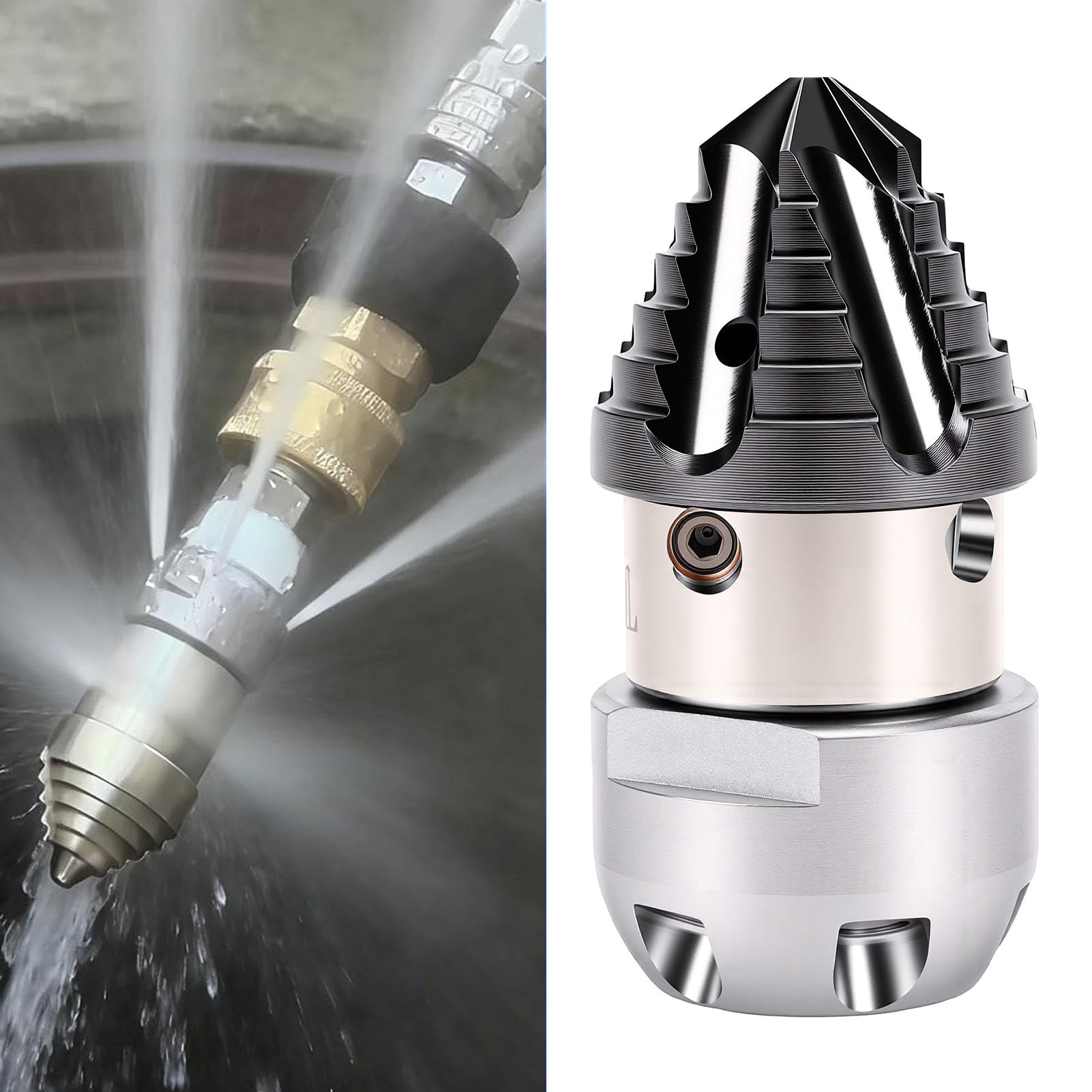 Boquilla de Chorro para Alcantarillado de Acero Inoxidable 40 L/min