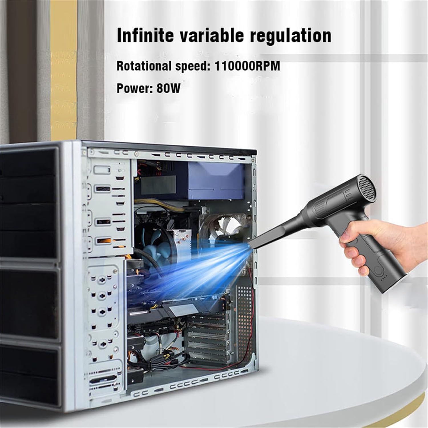 Jet Dry Blower, Multi-Purpose Jet Blower 110000 RPM, Portable Mini Jet Blower with 2 Adjustable Speeds, for Car, Computer, Keyboard and Lens