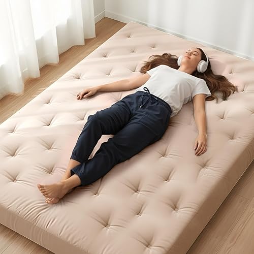 Miniatura 18 de ZonLi Colchón de futón de piso japonés tamaño completo de 75 x 54 pulgadas, funda 100% algodón de 2.5 pulgadas de grosor, colchón de tatami,