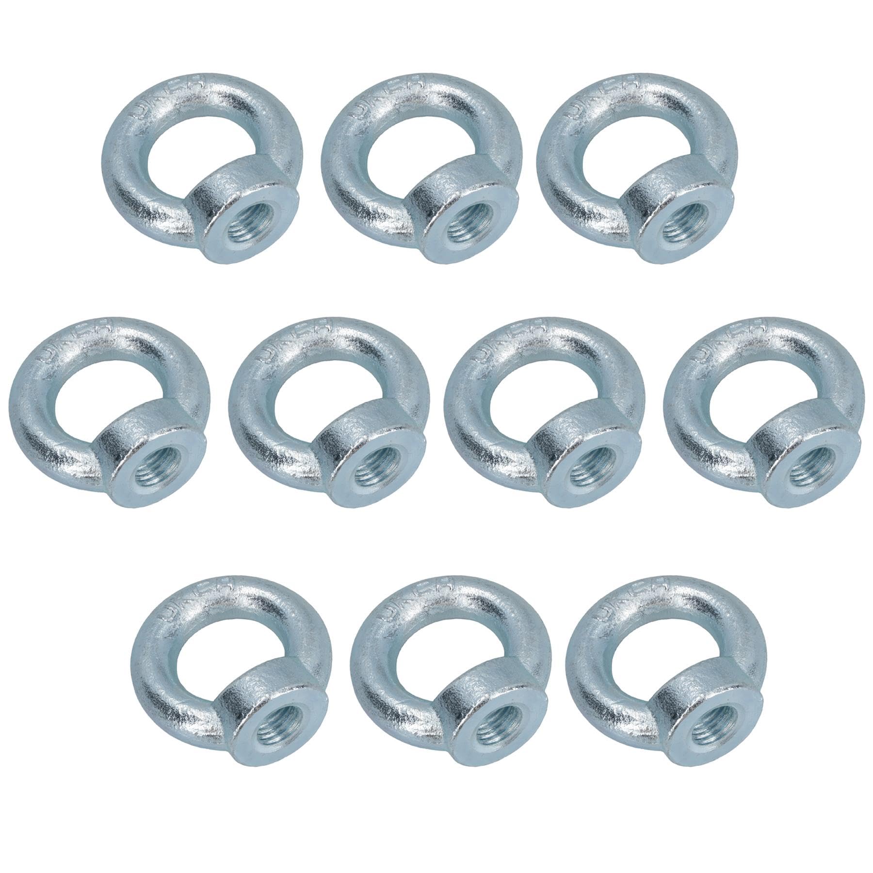 Cierre de tuerca de ojo de elevación de 16 mm, rosca hembra interna, chapado en zinc, 35 mm de diámetro, 10 unidades