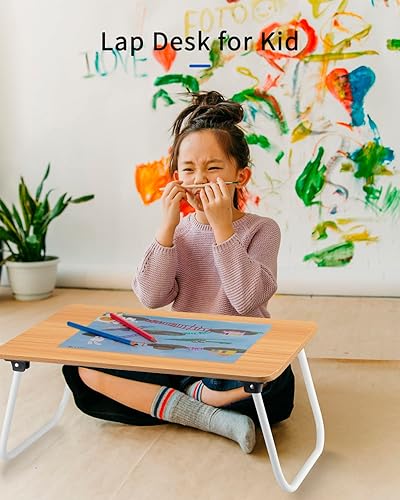 Miniatura 4 de Ruxury Escritorio Plegable para Regazo Soporte para Laptop Mesa de Cama Bandeja de Mesa, Bandeja para Servir Desayuno, Mini Mesa Portátil y Ligera