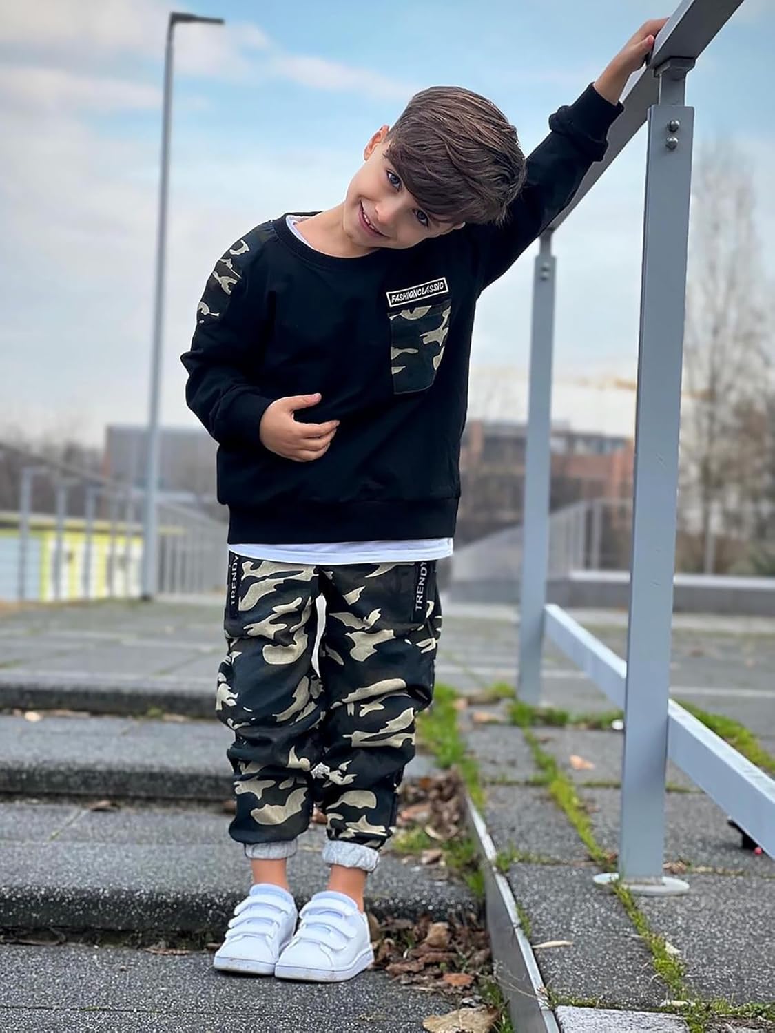 LOLANTA Boys Clothes Casual Camouflage 2 Piece Outfits Kids Long sleeve Sweatshirt Pants Sets Tracksuit - Image 3