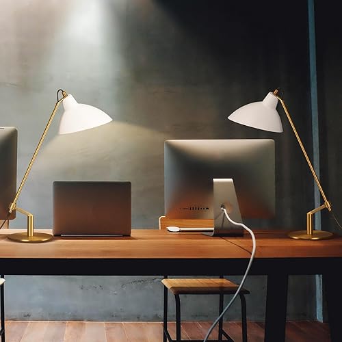 Miniatura 5 de Desk Lamp Modern Industrial 100% Metal Table Lamp 22", Soft White Light (3000K) with Adjustable Switch, Ideal for Office Bedroom Study Room Living