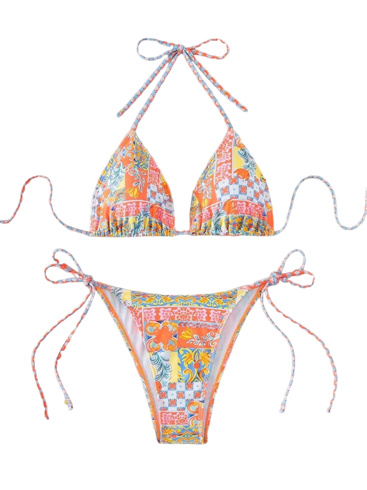 ZAFUL Womens Printed Triangle Bikini 2 Piece