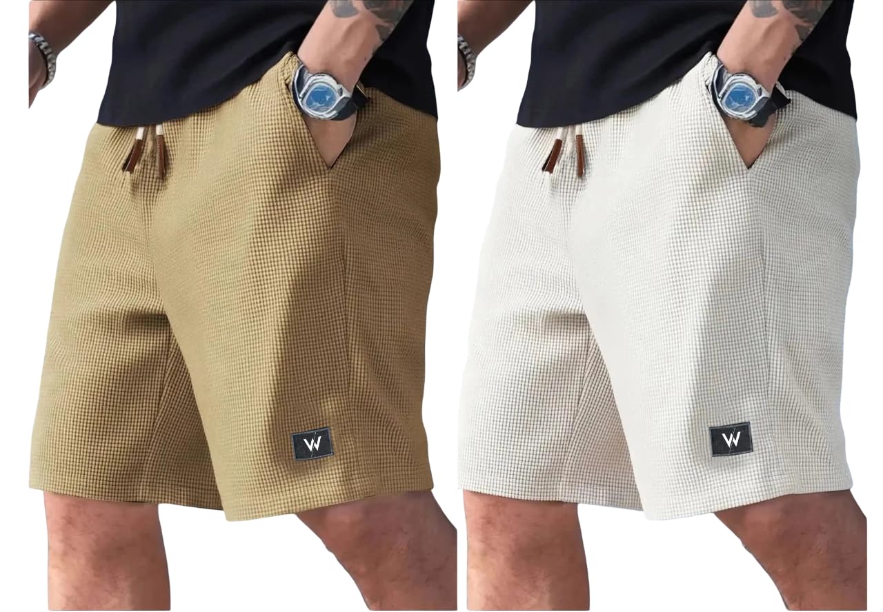 Men's Athletic Shorts, Quick-Dry Textured Fabric, Drawstring Waist with Brand Logo, Pack of 2-picture-18