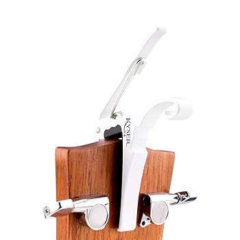 美品 ホワイト エレキギター スタンド カポタスト付き カポ エレキ カポタスト ローリング ギター カーポ グライダー 6