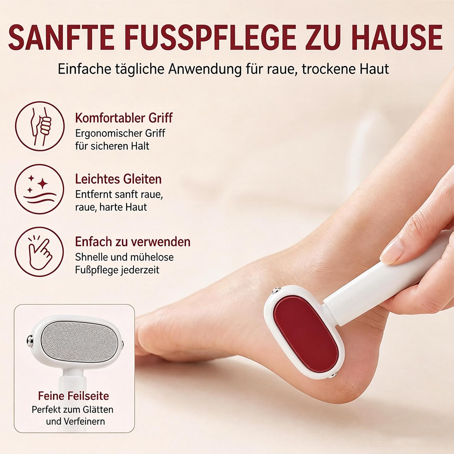 Doppelseitige Fußfeile Hornhautentferner für Fersen (2PCS Mix)