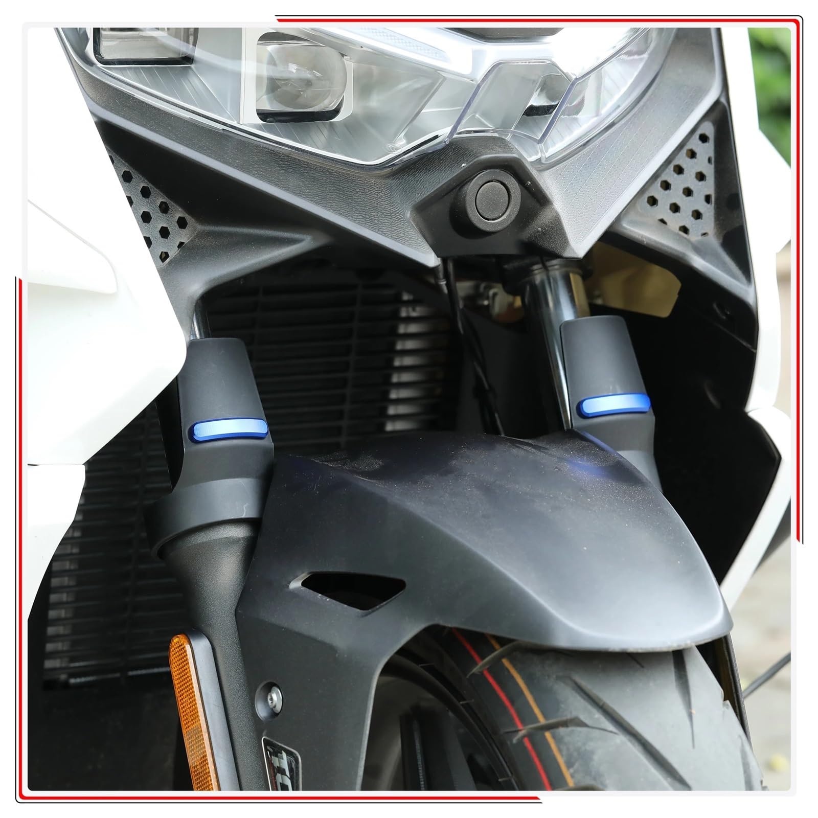 Adatto per HONDA Forza350 NSS350 Protezione forcella anteriore per moto Copertura protettiva antiurto protezione forcella(Yellow)