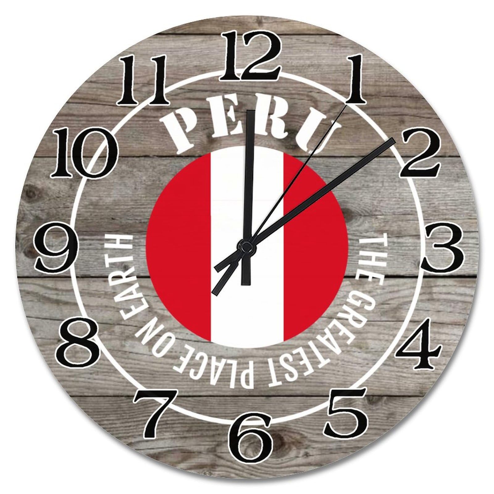 Horloge murale drapeau du Pérou 38 cm pour salon et chambre