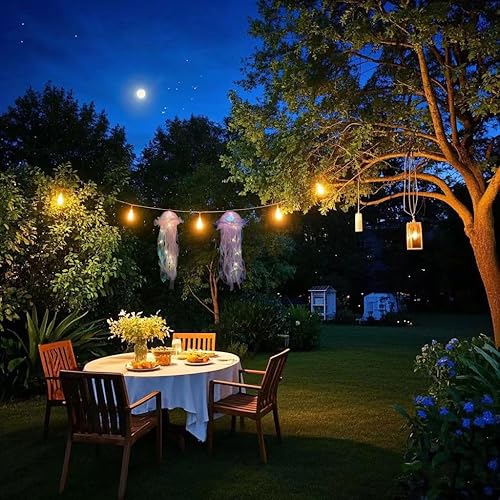 Miniatura 3 de Decoración colgante de medusas, decoración de habitación, juego de 5, decoraciones de fiesta bajo el mar, kit de medusas para decoración de fiesta