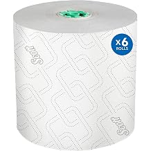 Scott Professional High-Capacity Hard Roll Paper Towels, Bulk 25700, Hardwound, Elevated Design, Absorbency Pockets, White, for ScottBrand Green Core Dispensers 6 Rolls at 1,150' Each, 6,900'/Case