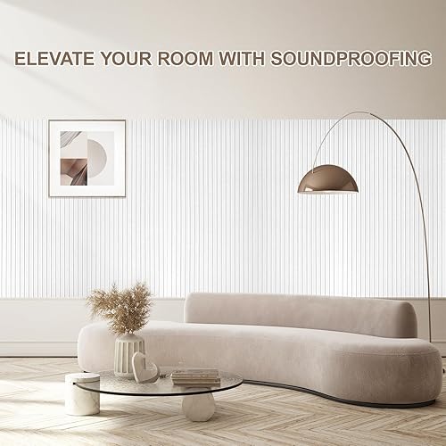 Miniatura 2 de Paquete de 10 paneles acústicos, paneles de pared grandes de 47 x 24 x 0.38 pulgadas, paneles autoadhesivos que absorben el sonido, paneles a prueba