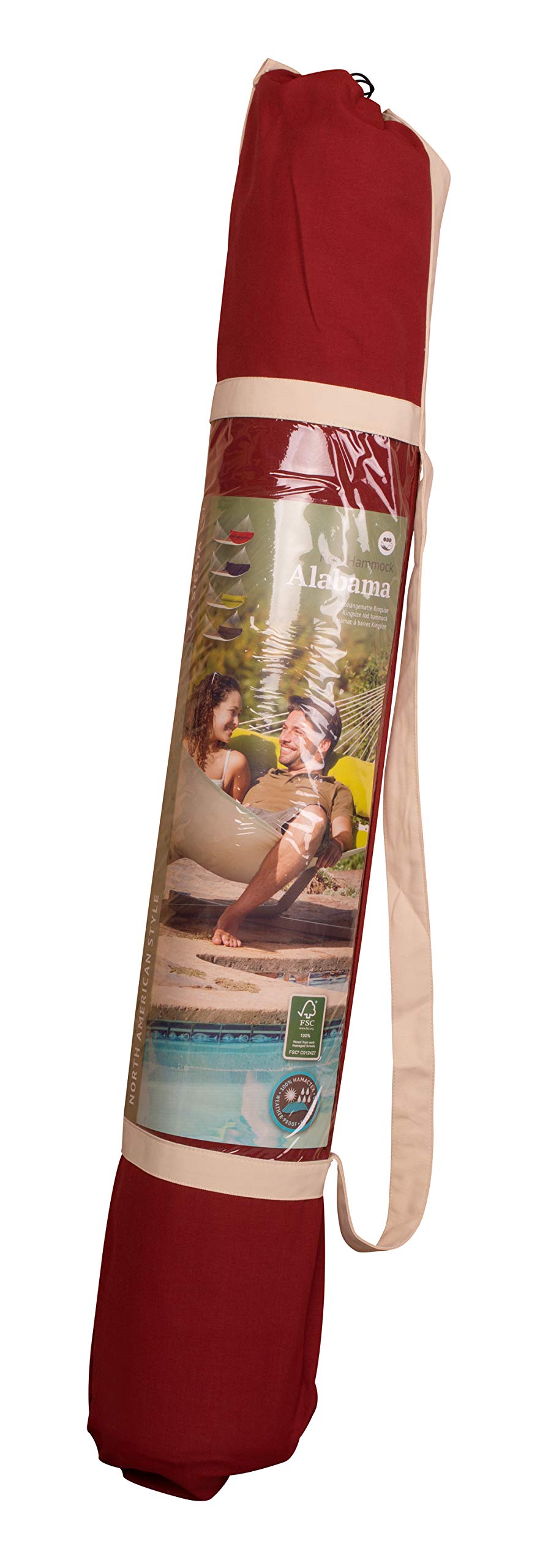 La Siesta - Alabama Red Pepper - Gesteppte Kingsize Spreizstange Hängematte Outdoor