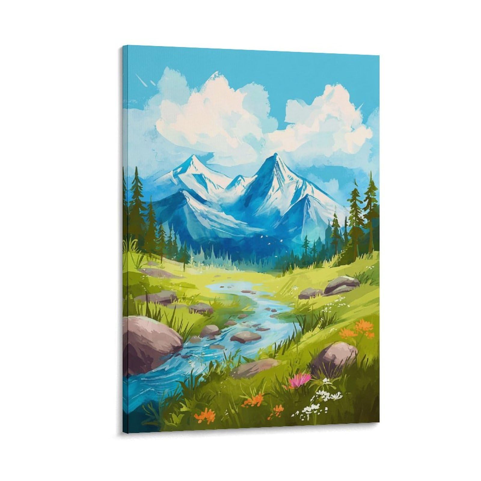 Glacier County Posters 24x36inch(60x90cm) Vintage Watercolor Canvas Art