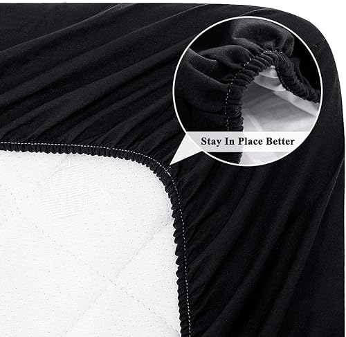 Miniatura 6 de PiccoCasa Sábana bajera ajustable de microfibra y poliéster de calidad con capa de membrana de TPU de cinco caras, 1 sábana bajera ajustable que se