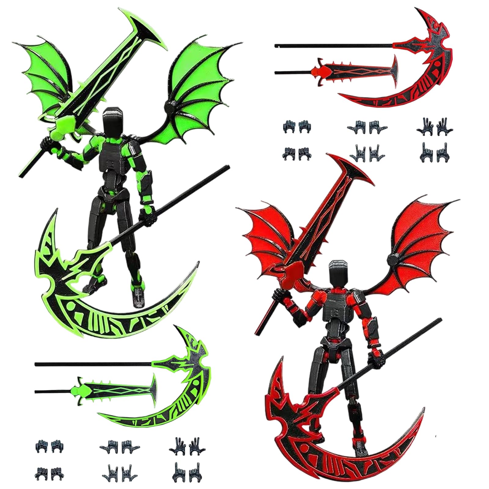 MLPKOI 2 Pieces Dummy 13 Action Figures Assembly Completed, 3D Printed Multi-Jointed Movable Joints Robot Robot 13 Stop Motion Figures Desktop Decorations for Game Lovers Man Teens Gift