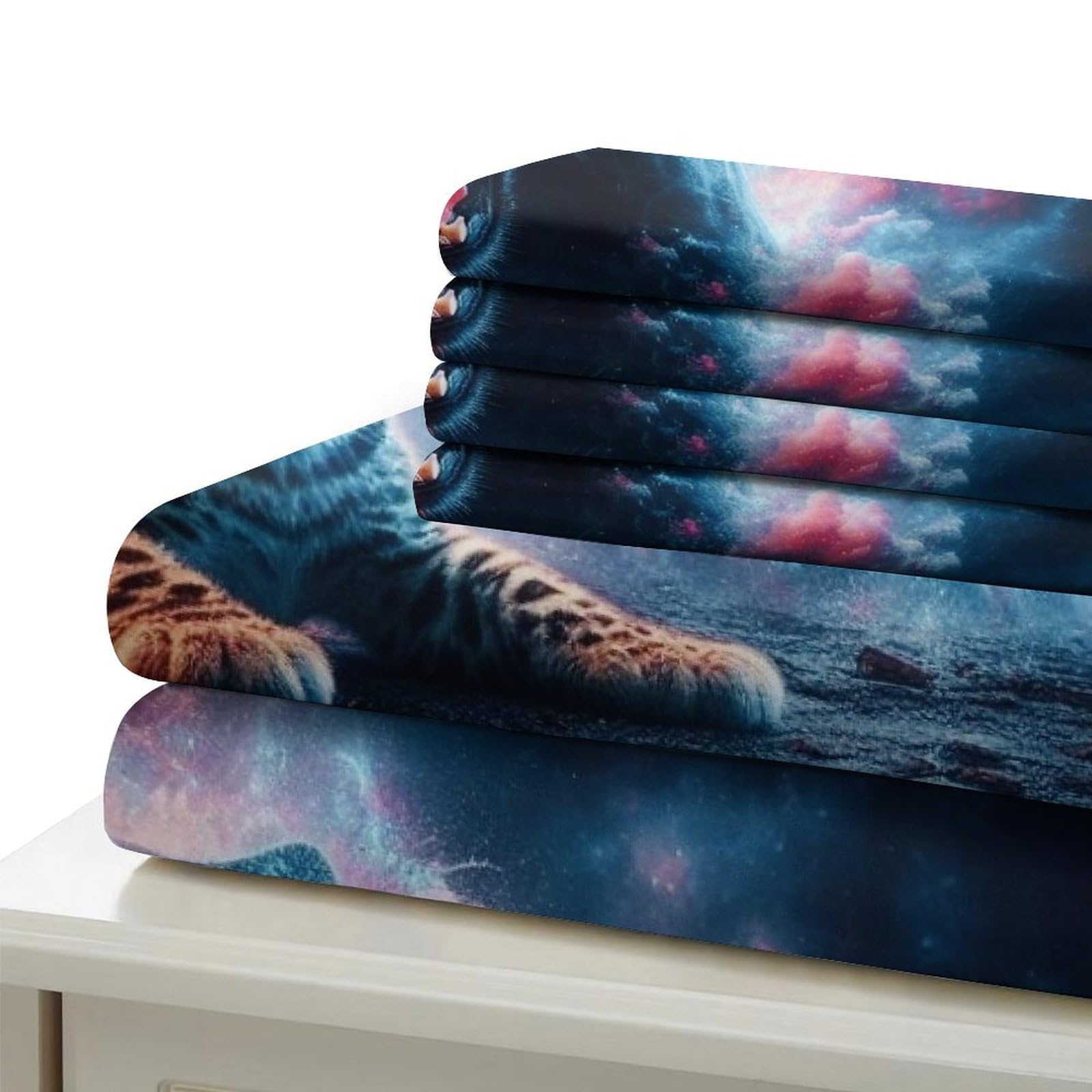 Stampato in 3D tigre Copertina Stampata Microfibra Disegnata Biancheria Da Letto Ipoallergenico Con 2 Federe,King（220x240cm）, Per Adolescenti E Adulti