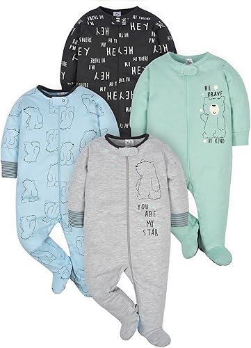Gerber baby-boys 4 Pack Sleep 'N Play Footie