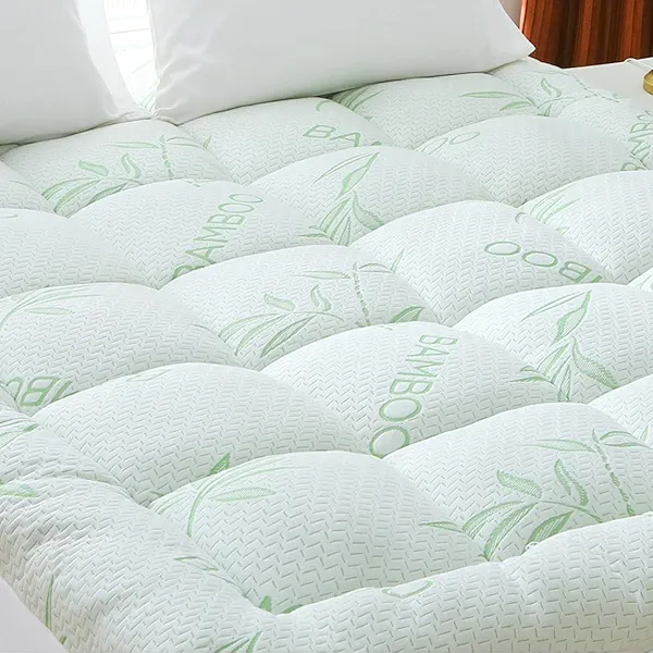 Extra Thick Mattress Topper Queen Size, Waterproof Soft Viscose Derived from Bamboo, Pillow Top Mattress Pad, Mattress Cover 1000GSM Filling with Deep Pocket for Back Pain Relief