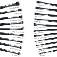 Vista 1 de MSQ Juego de brochas de sombra de ojos, 20 piezas, brochas de maquillaje, brochas de mezcla para sombra de ojos, delineador de ojos, cepillo