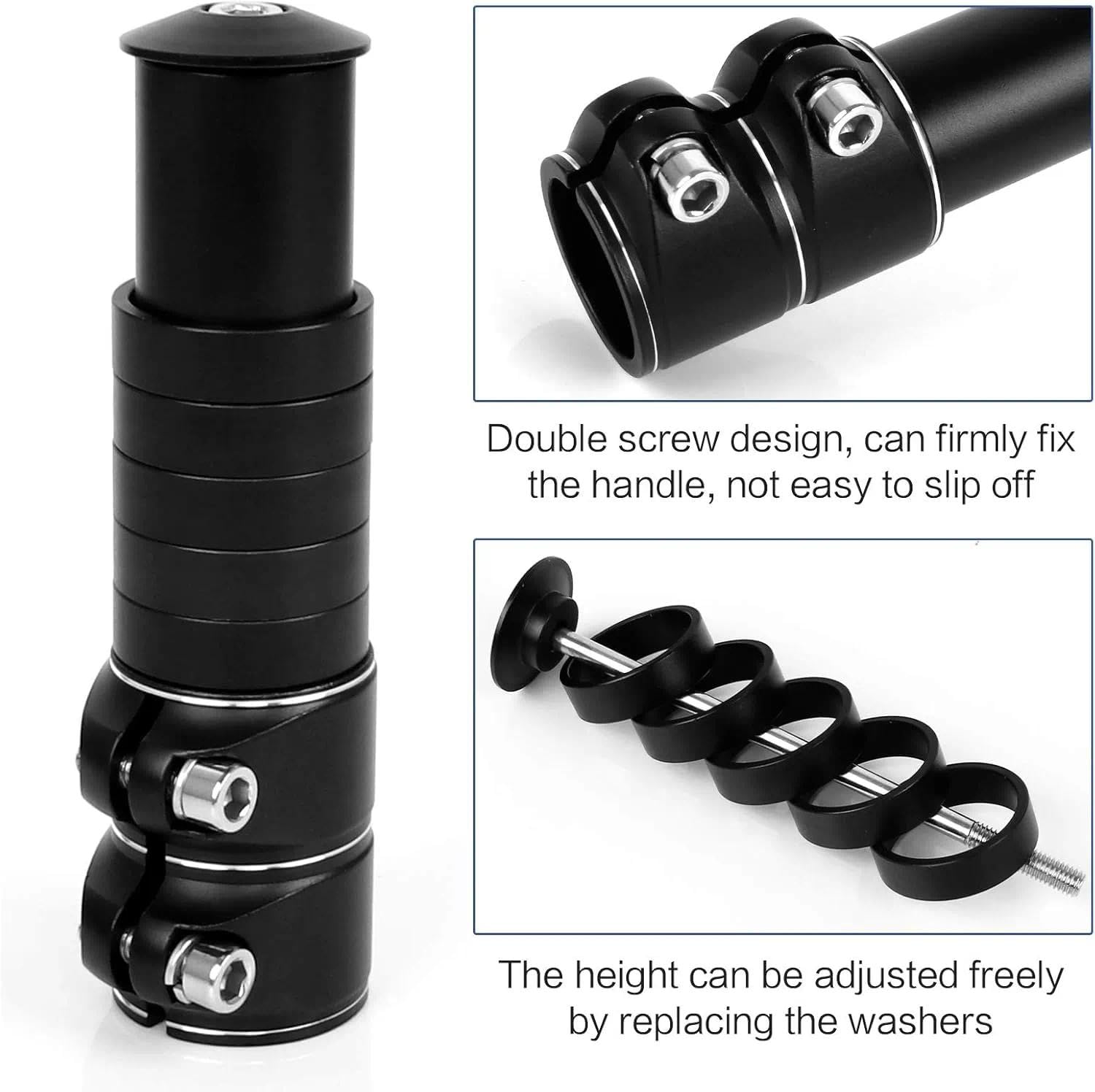28mm Prolunga Manubrio MTB Altezza Adattatore per Attacco Manubrio in Lega di Alluminio Riser Manubrio Estensore Prolunga Stelo Forcella Bici da Corsa (3,5 * 3,5 * 12,9cm)