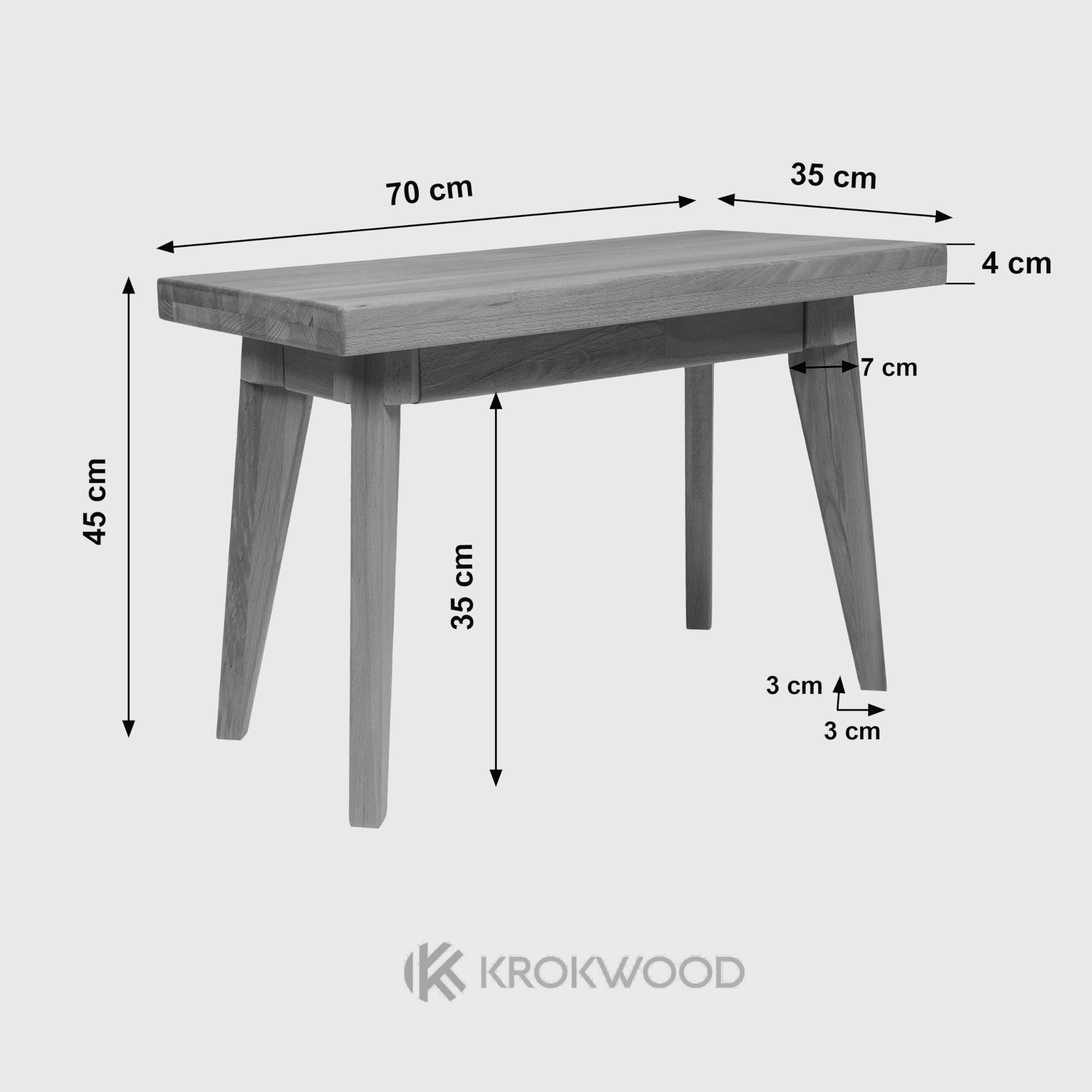Krok Wood Sitzbank aus Massivholz (Hans 70x35x45 cm)