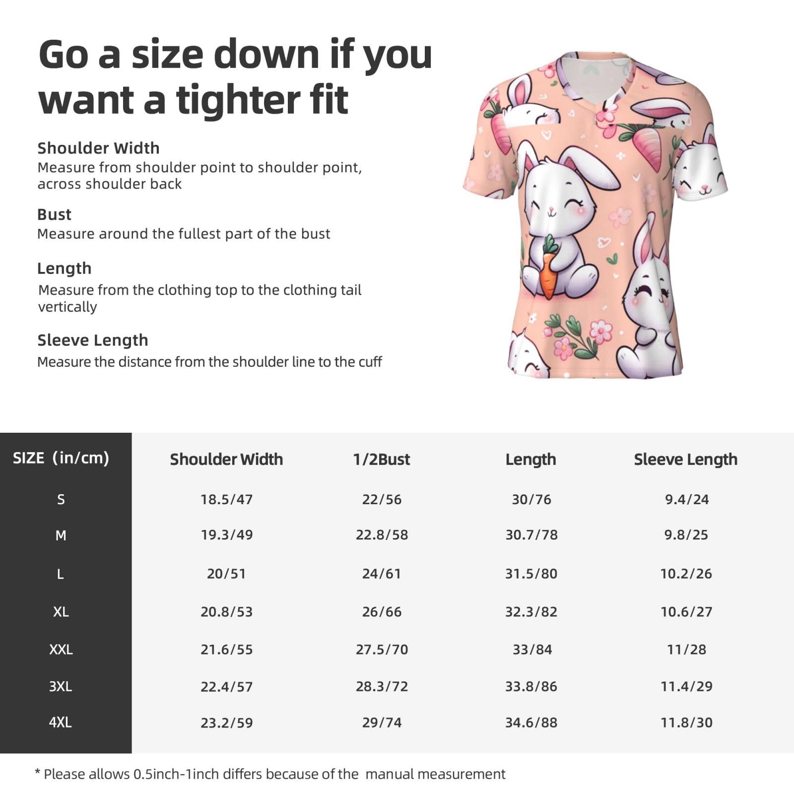 Stylish Athletic Sports Jersey Flower-Rabbit-Carrot Men's Rugby Jersey Large