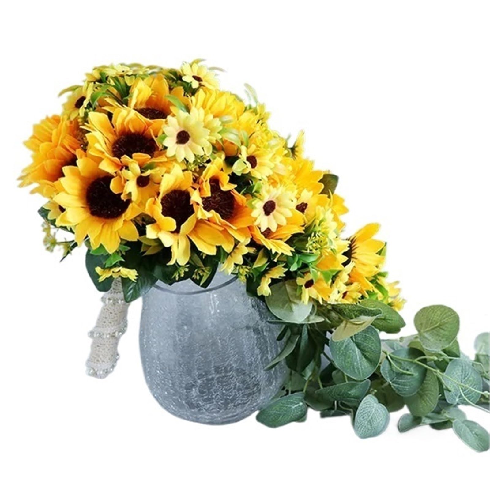 DSFIHJO Sunflower Wedding Bouquet Beautiful Sunflower Bouquet Silk Flower Artificial Flowers bridal Decoration Fake Wedding