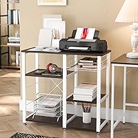 Vista 8 de SogesGame Estante de 3 niveles para panadero, soporte para horno de microondas, estante de almacenamiento con ganchos, estación de trabajo