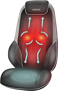 HoMedics ShiatsuMax 2.0 - Electric Heated Shiatsu Back Massager with Remote Control, Deep Kneading Massage Chair - Grey, Pack of 1