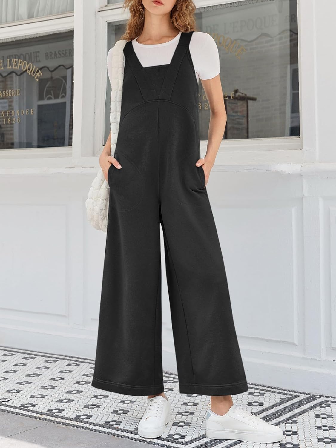 Cicy Bell Women's Casual Loose Overalls Jumpsuits One Piece Sleeveless Tank Tops Wide Leg Long Pant Rompers With Pockets - Image 4