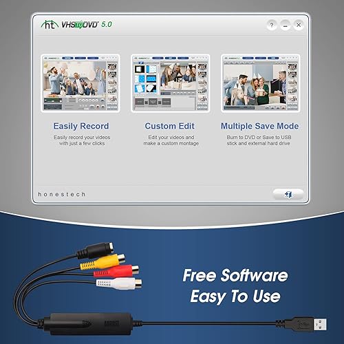 Miniatura 4 de August Grabador de tarjetas de captura de video USB VGB350 - Transfiere VHS Mini DV Hi8 DVD a computadora para Windows 11, 10, 8, 7, S-Video