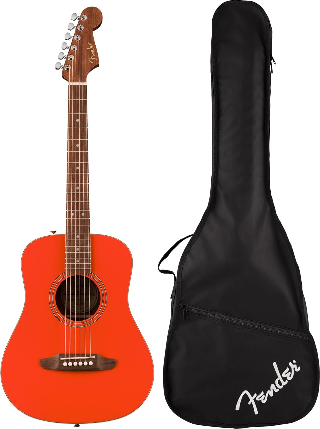 Fender California Standard Redondo Mini Acoustic Guitar - Fiesta Red Bundle with Gig Bag, Tuner, Strap, Strings, Picks, and Austin Bazaar Instructional DVD