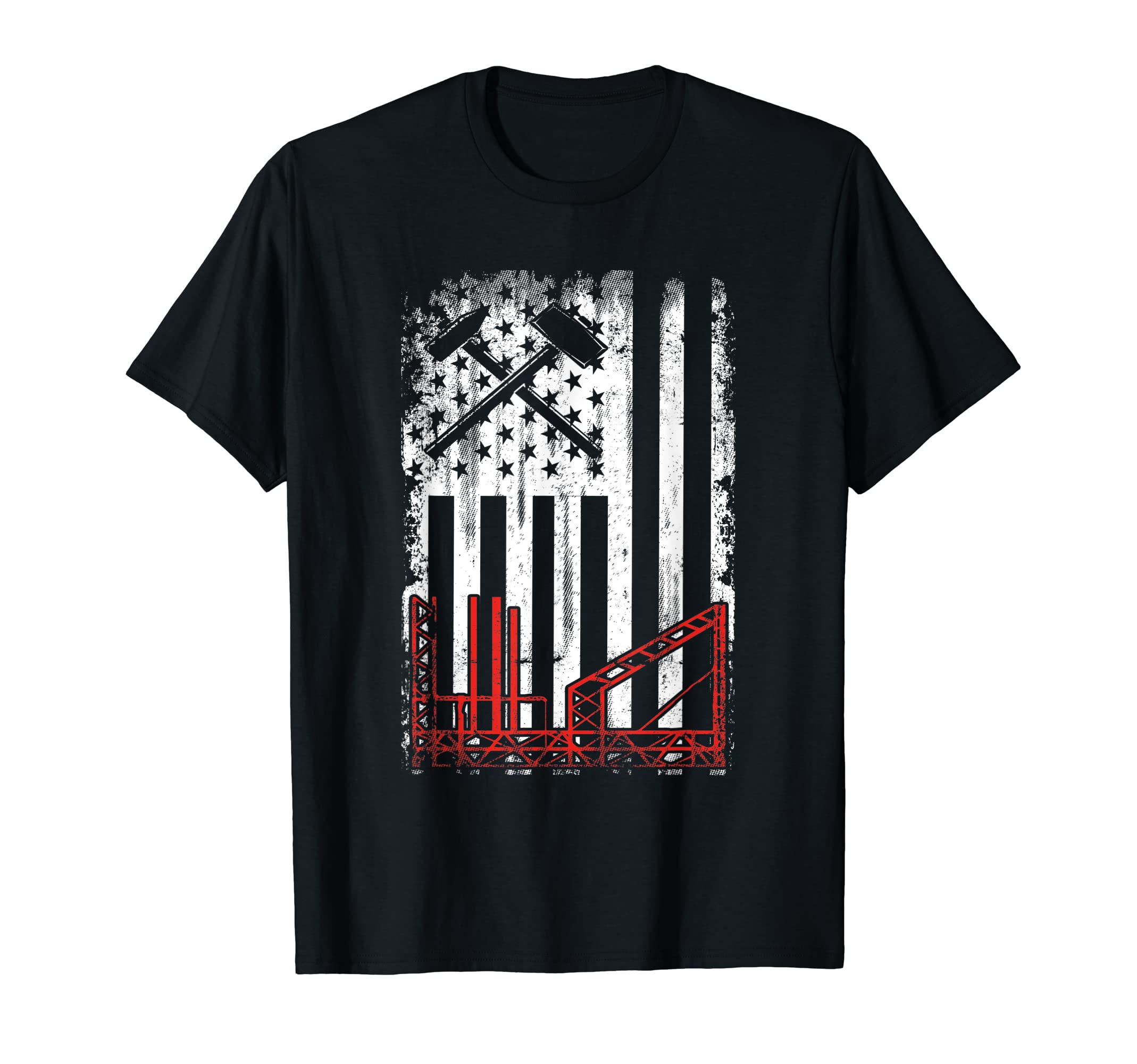 Vintage USA Ironworker American Flag Iron Worker Patriotic T-Shirt