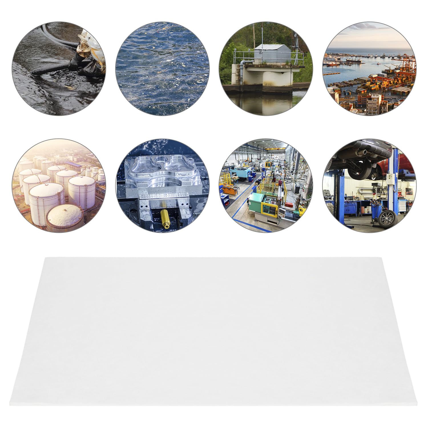 QWORK® maty absorpcyjne oleju, 20 sztuk, 50 x 40 x 0,5 cm, maty absorpcyjne oleju, do fabryk, magazynów oleju, warsztatów naprawczych