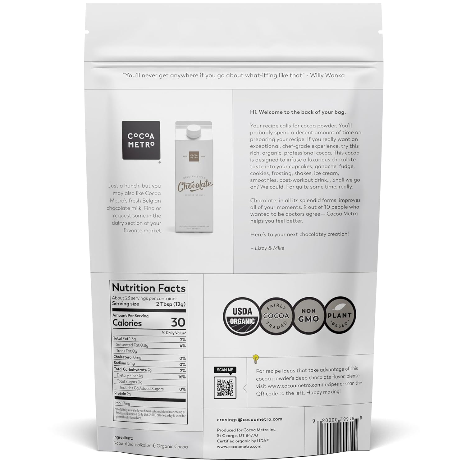 Cocoa Metro Organic Belgian Cocoa Powder (3 Pack), Unsweetened Cocoa Powder For Baking, Rich Fudgy Flavor, Non Alkalized, Best European Roast Chocolate Flavor, Keto Friendly, Vegan - Super Chocolatey