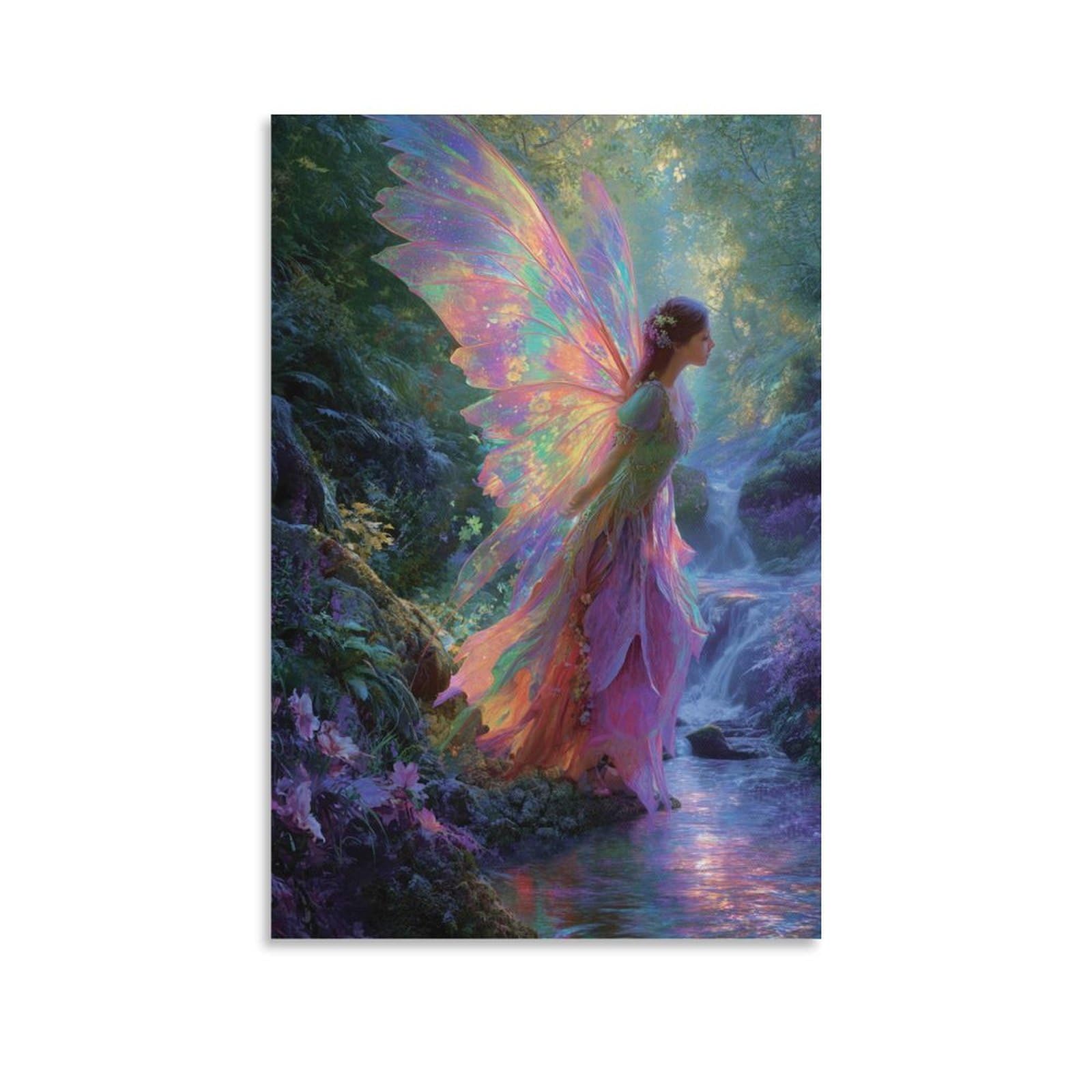 DHBANEIOK Fairy in Forest Poster Artwork Giclee Canvas Prints Modern Canvas Wall Art Picture Wall Hanging for Living Room Home Decorations 24x36inch(60x90cm)