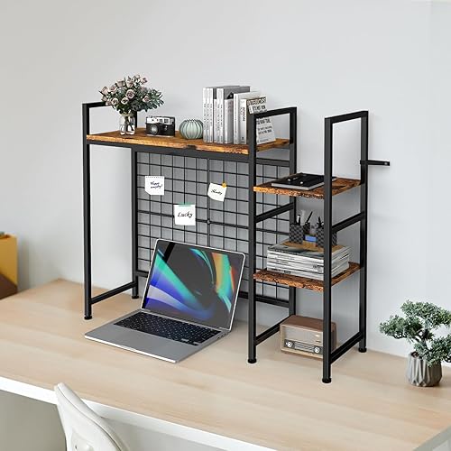 Miniatura 2 de YBING Estante de escritorio para la parte superior del escritorio, estantería de computadora de 4 niveles, organizador de almacenamiento de