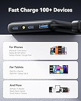 Vista 6 de INIU Cargador portátil, ultra delgado de 45W de carga rápida con cable USB C adjunto, batería de power bank PD de 10000mAh segura para vuelos, Negro
