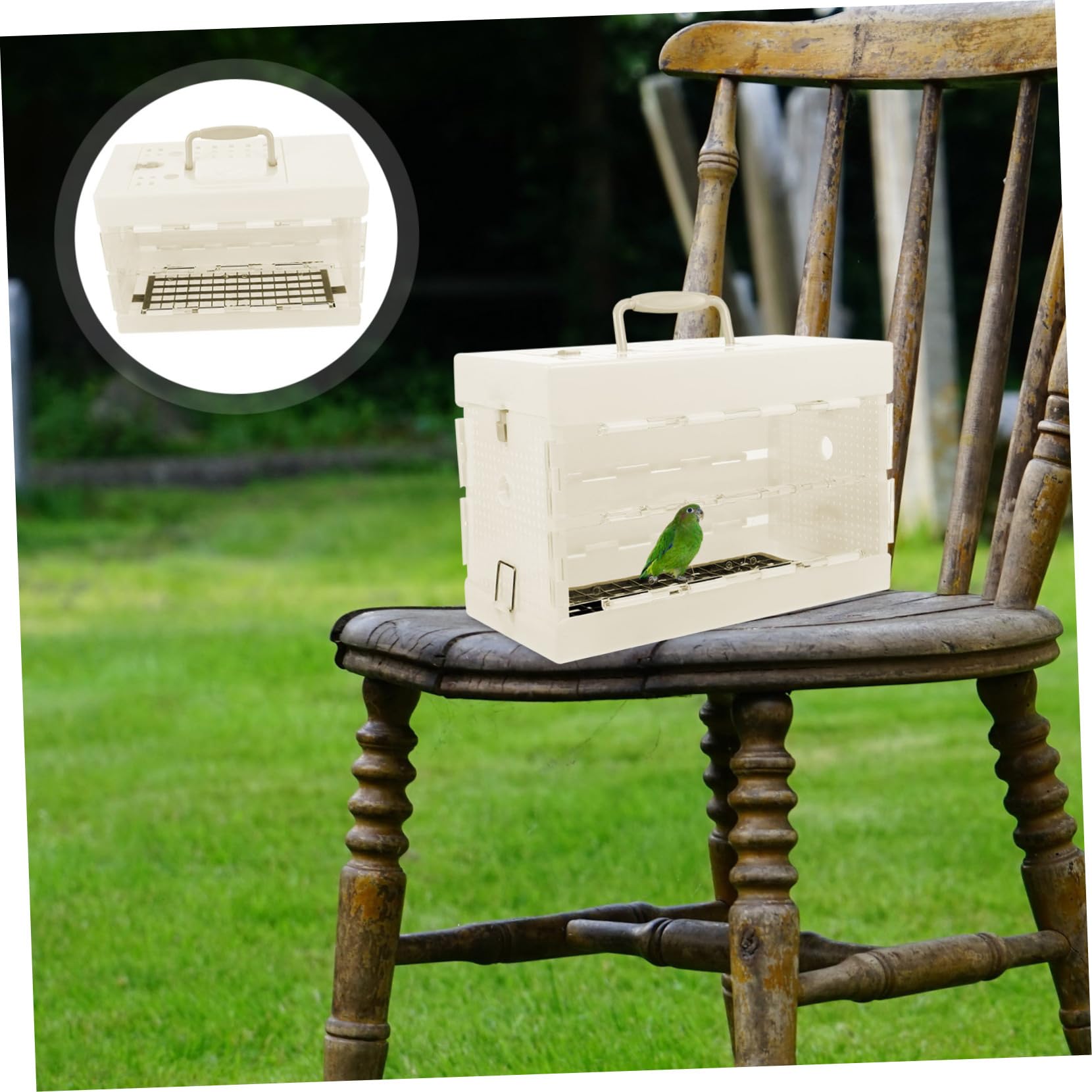Toddmomy 3piezas Jaula para Pájaros Pequeña con Transportador De Aves Portátil para Periquitos y Conures para Paseos y Excursiones Diseño Multifuncional y Espacioso