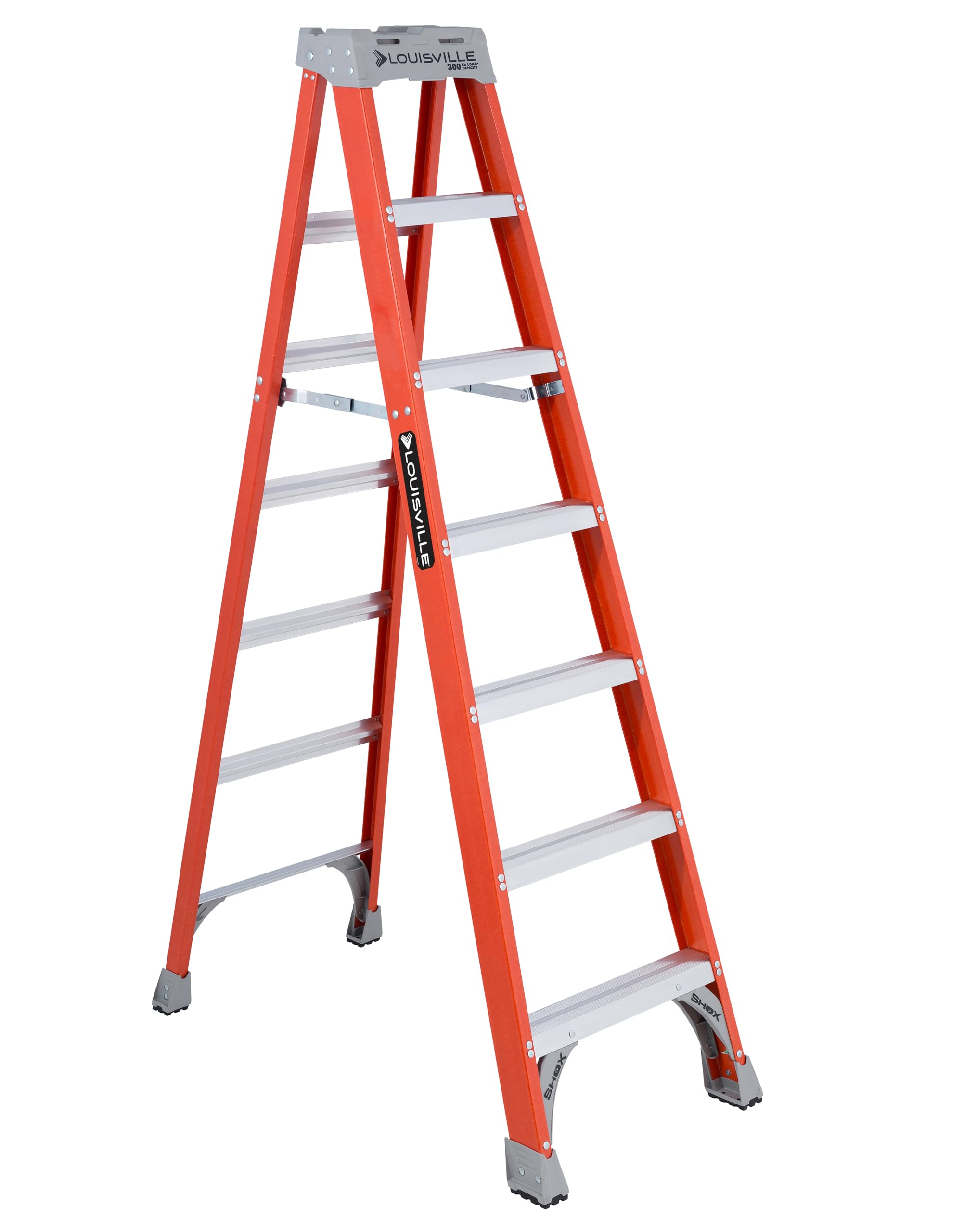 louisville ladder 7-foot fiberglass step ladder, 300-pound load capacity, type ia, fs1507