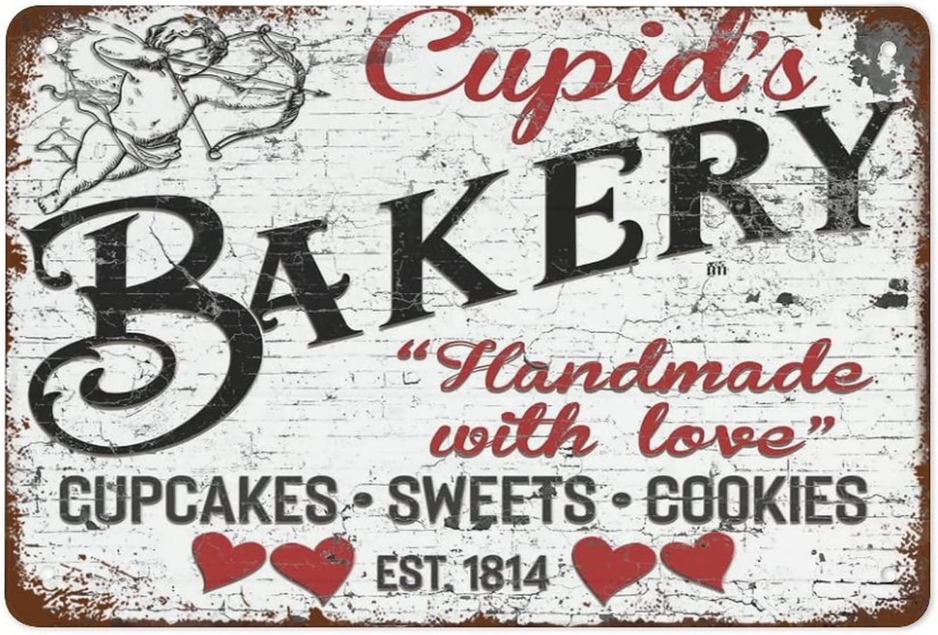 Kwqdozf As Pic Cupids Bakery Valentines Day Decor Valentines Wall Art Large Canvas Signs V