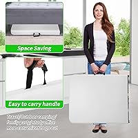 Vista 6 de Mesa plegable portátil de plástico de 6 pies y 71 pulgadas, parte superior resistente con asa de transporte, interior y exterior, patio, camping