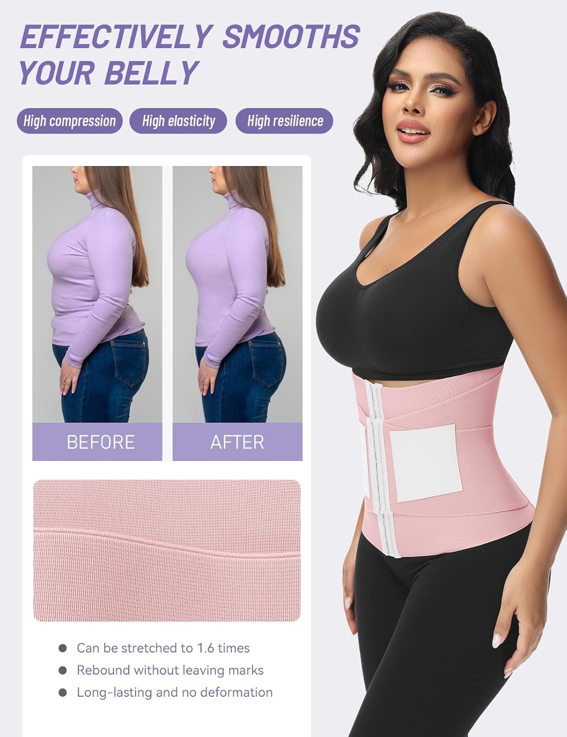 SHAPSHE Waist Trainer for Women Workout Waist Cincher Trimmer Belly Belt Segmented Tummy Control Body Shaper Triple Wrap - Image 4