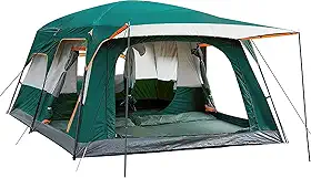 Barraca Camping Família Acampamento 8 10 Pessoas com Grande Varanda, 2 Quartos 1 Sala de Estar, Tenda Família à Prova D'água