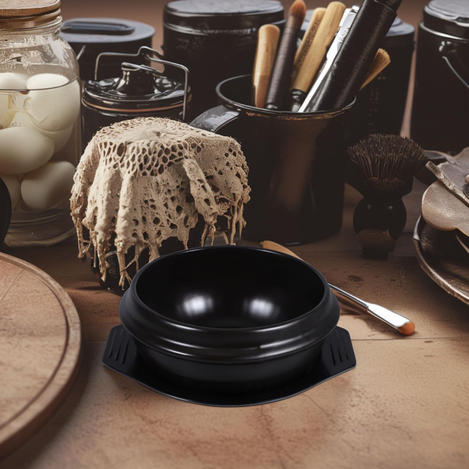 Koreanische Keramikschüssel Zum Kochen Von Suppen Topf Zum Kochen Gasherd Vintage-küchenbedarf Mit Tablett Für Bibimbap Und Große Mahlzeiten