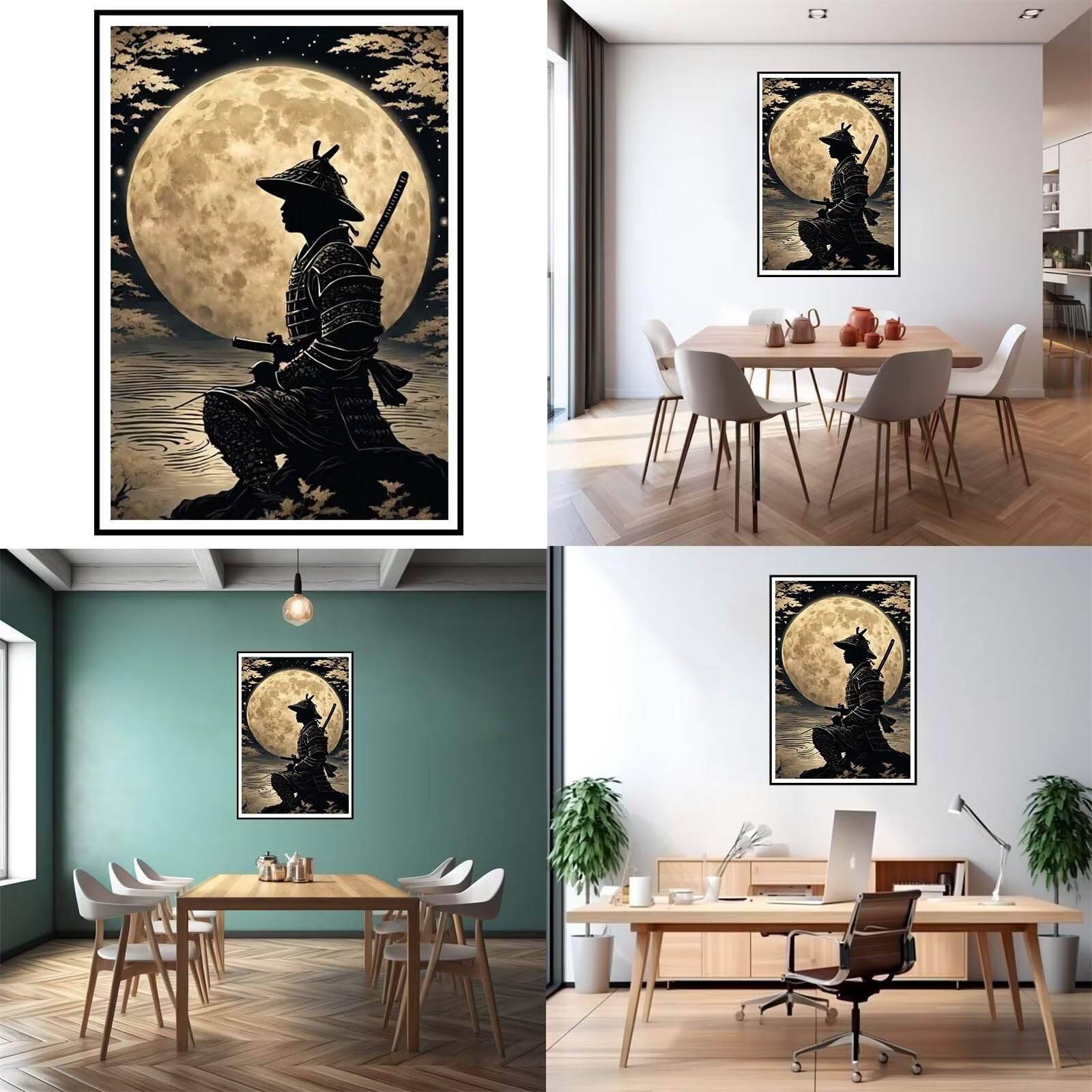 5D DIY Diamante Art Pintura kit Completo, Diamond Painting Adultos Niños Rhinestone Bordado de Punto de Cruz Artes Pintura Painting, Cuadros Decor para Cuarto, Sala de Estar - (Samuráis) 60x90cm