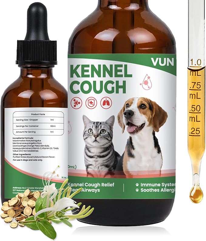 VUN Herbal Drops for Pet Cough Relief: Natural Treatment for Canines and Felines