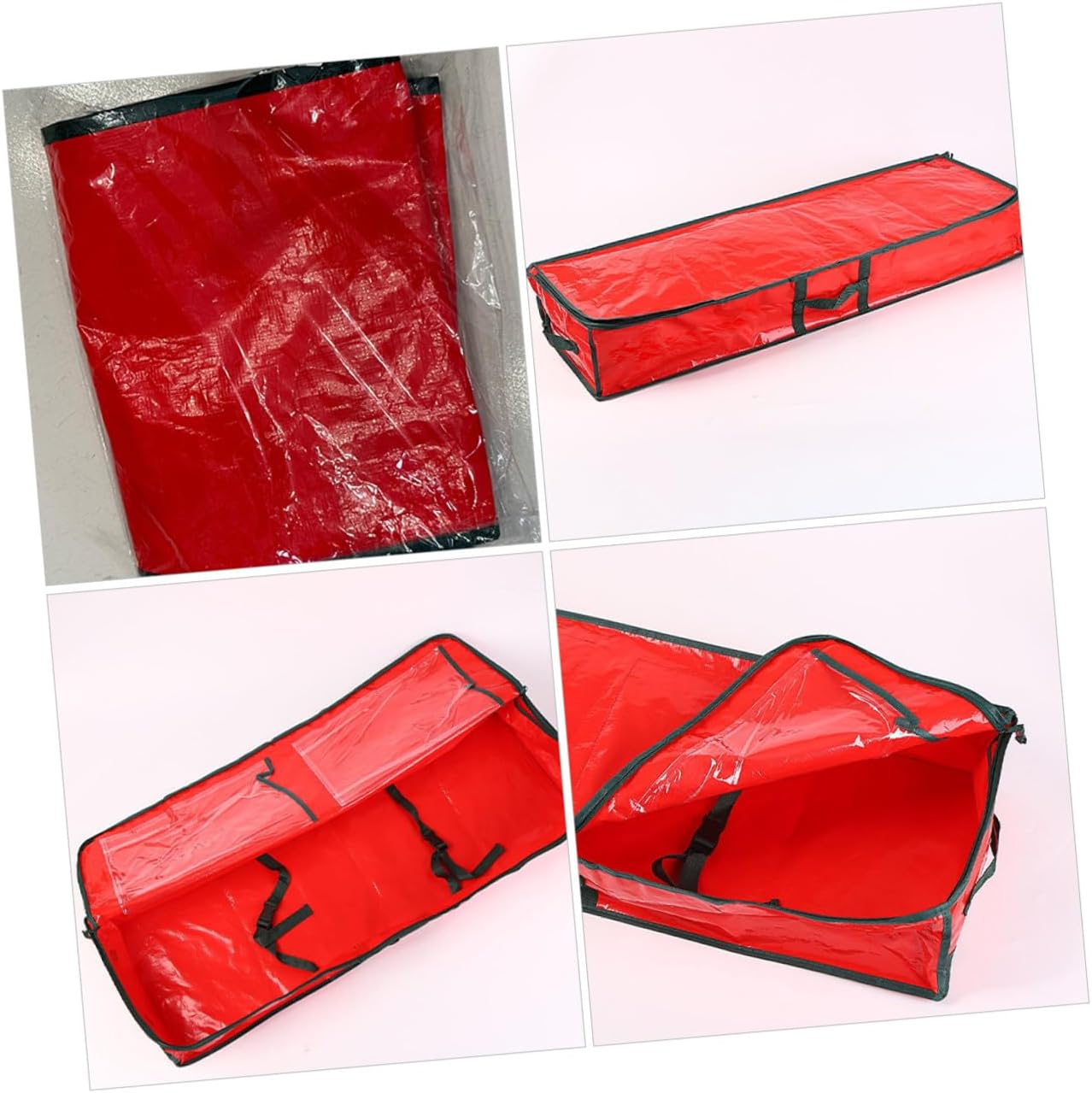 Uonlytech Large Christmas Tree Storage Bag with Handles Waterproof Zippered Organizer Pouch 120x36x13cm Holiday Tree Storage Bin and Christmas Ornaments