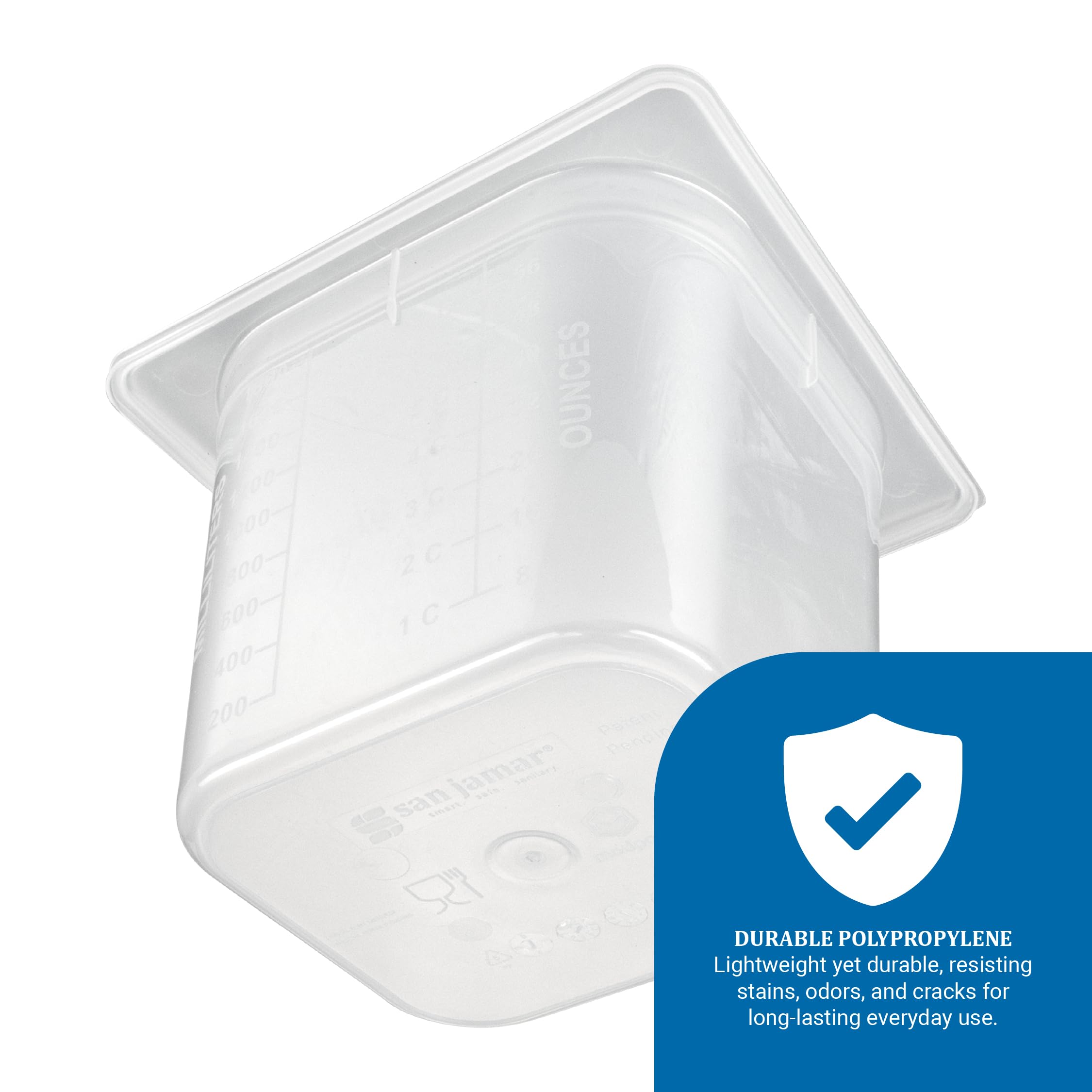 San Jamar MP16 modpans Polipropileno 1/6 sartén de alimentos con tapa, 105 mm de profundidad, Capacidad de 1,9 l, transparente (12 unidades)